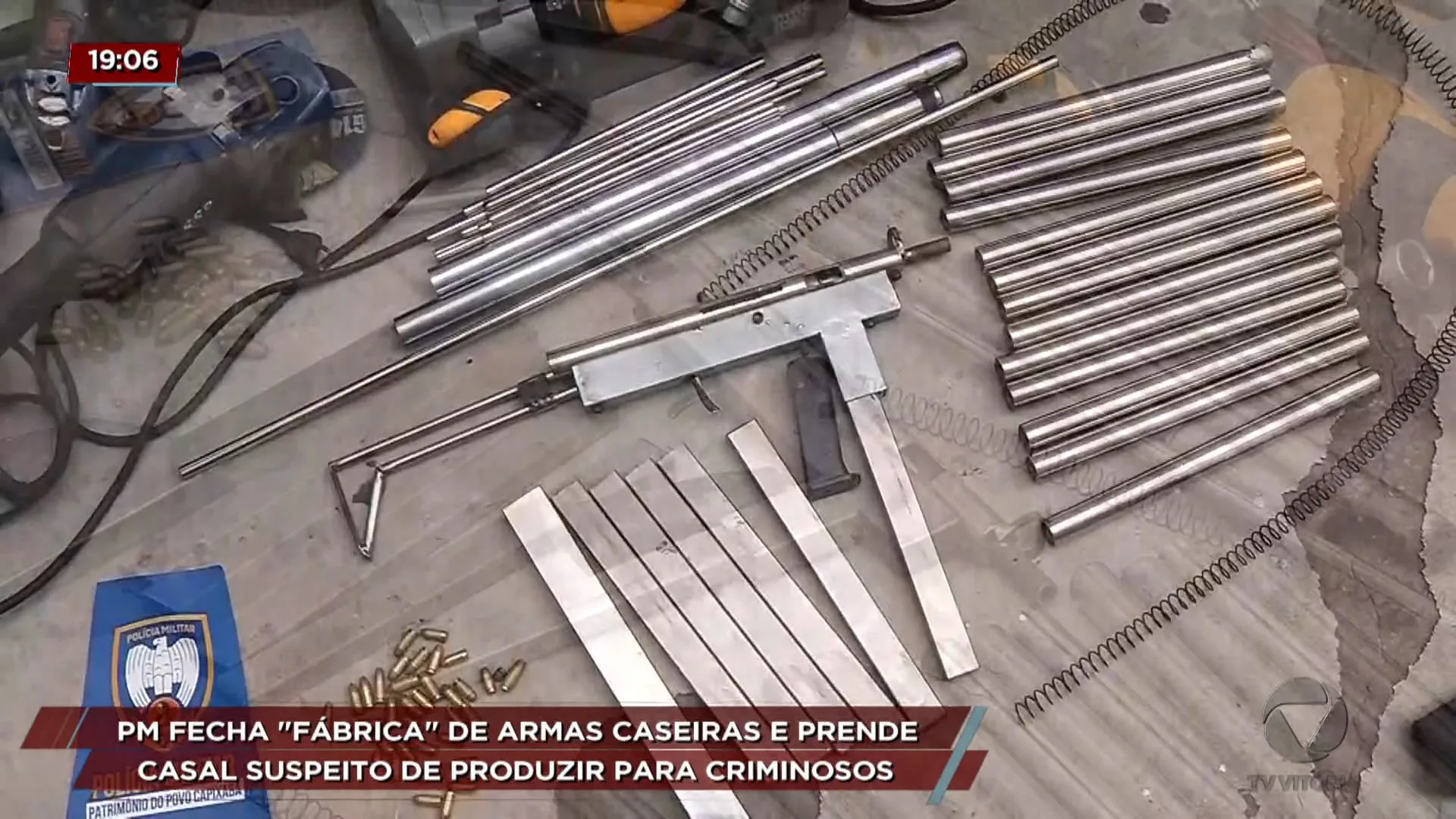 PM fecha "fábrica" de armas caseiras e prende casal suspeito de produzir para criminosos