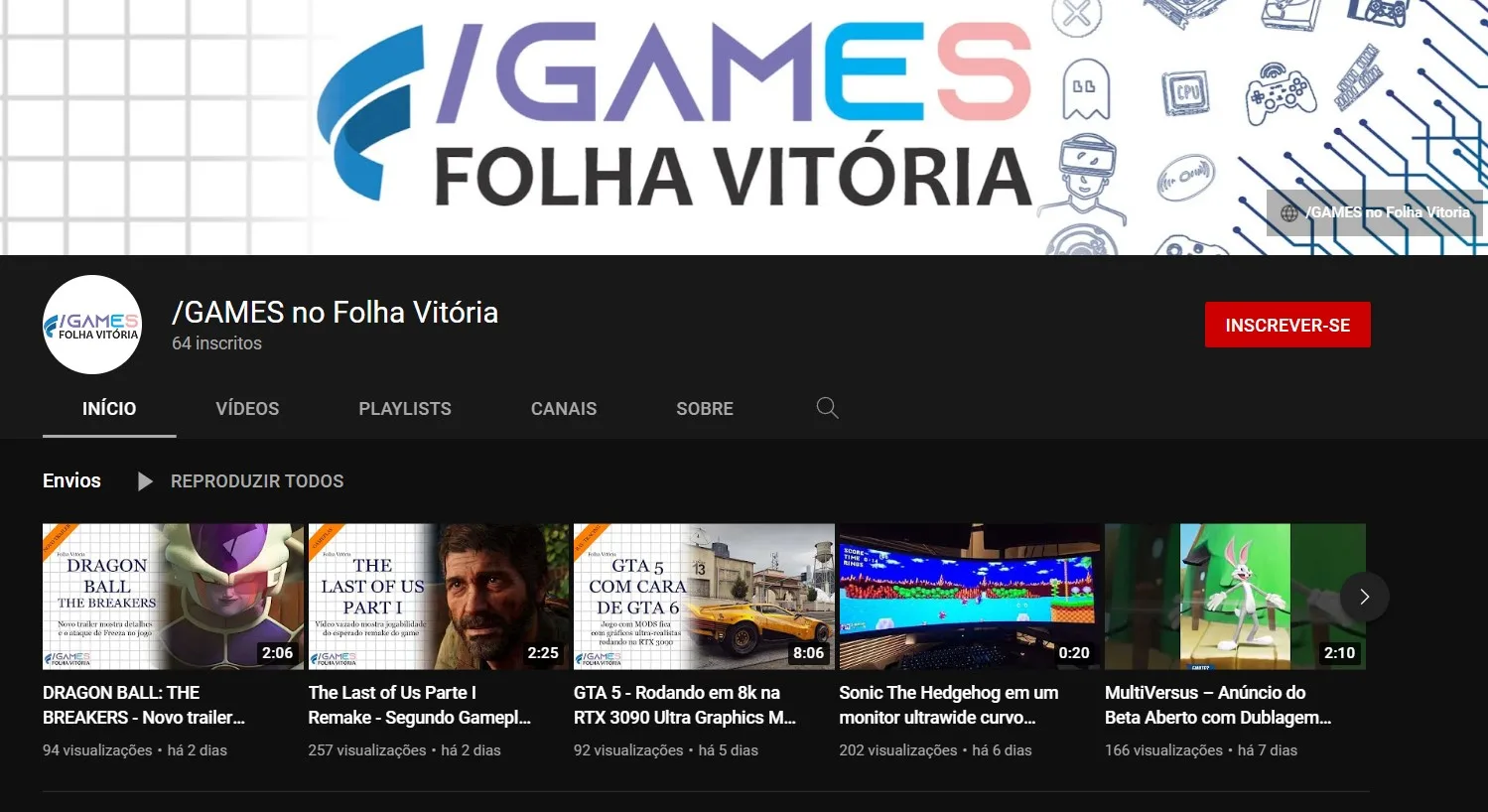 Confira os vídeos da semana publicados no YouTube do /GAMES