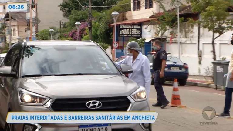 Praias interditadas e barreiras sanitárias em Anchieta