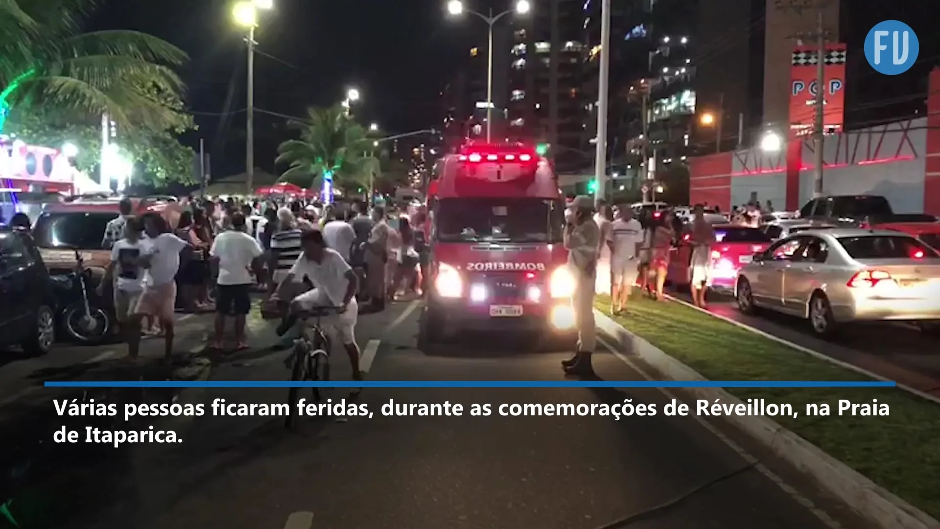 Acidente com fogos de artifício deixa pessoas feridas durante o Réveillon em Vila Velha