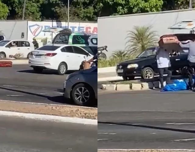 Caixão cai de carro de funerária e vídeo viraliza nas redes sociais