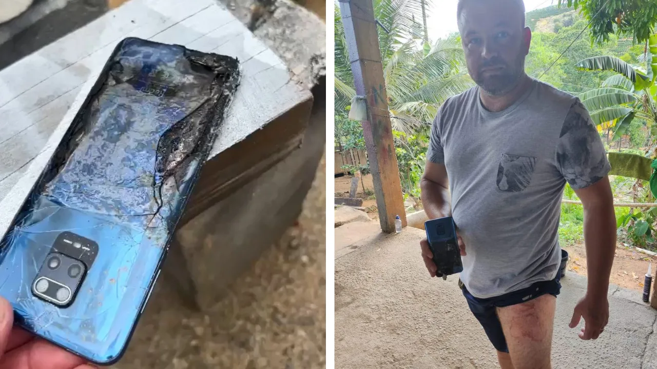 VÍDEO | Celular explode dentro de bolso e caminhoneiro sofre queimadura na perna no ES