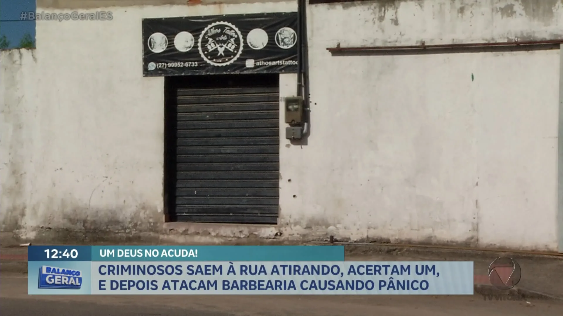 Criminosos saem à rua atirando, acertam um, e depois atacam barbearia causando pânico