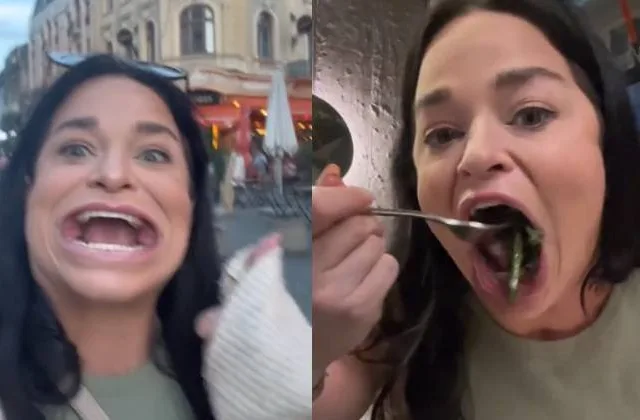 Vídeo | Influenciadora com maior boca do mundo compartilha rotina de comilança e viraliza