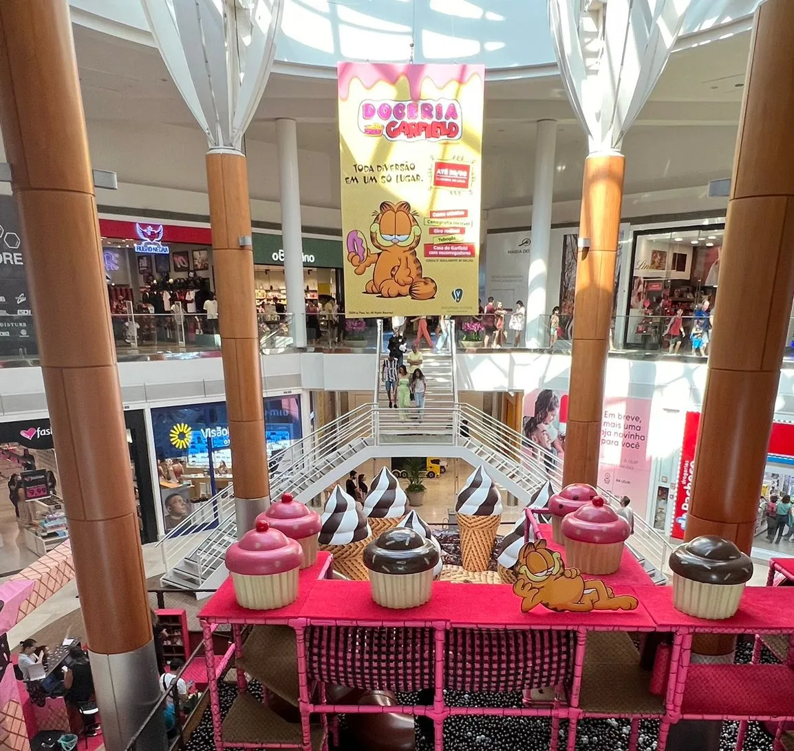 Garfield: filme e doceria do gato mais famoso do mundo animam crianças no Shopping Vitória