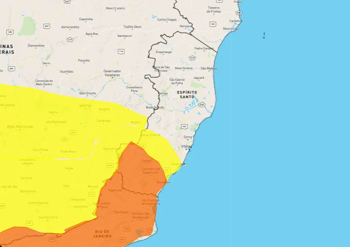 Abril começa com alertas de chuva e de ventos fortes para cidades do ES; veja lista