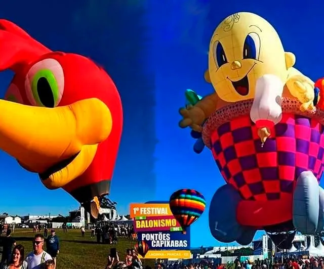 Festival vai colorir céu do ES com balões gigantes do Pica Pau e Baby Car