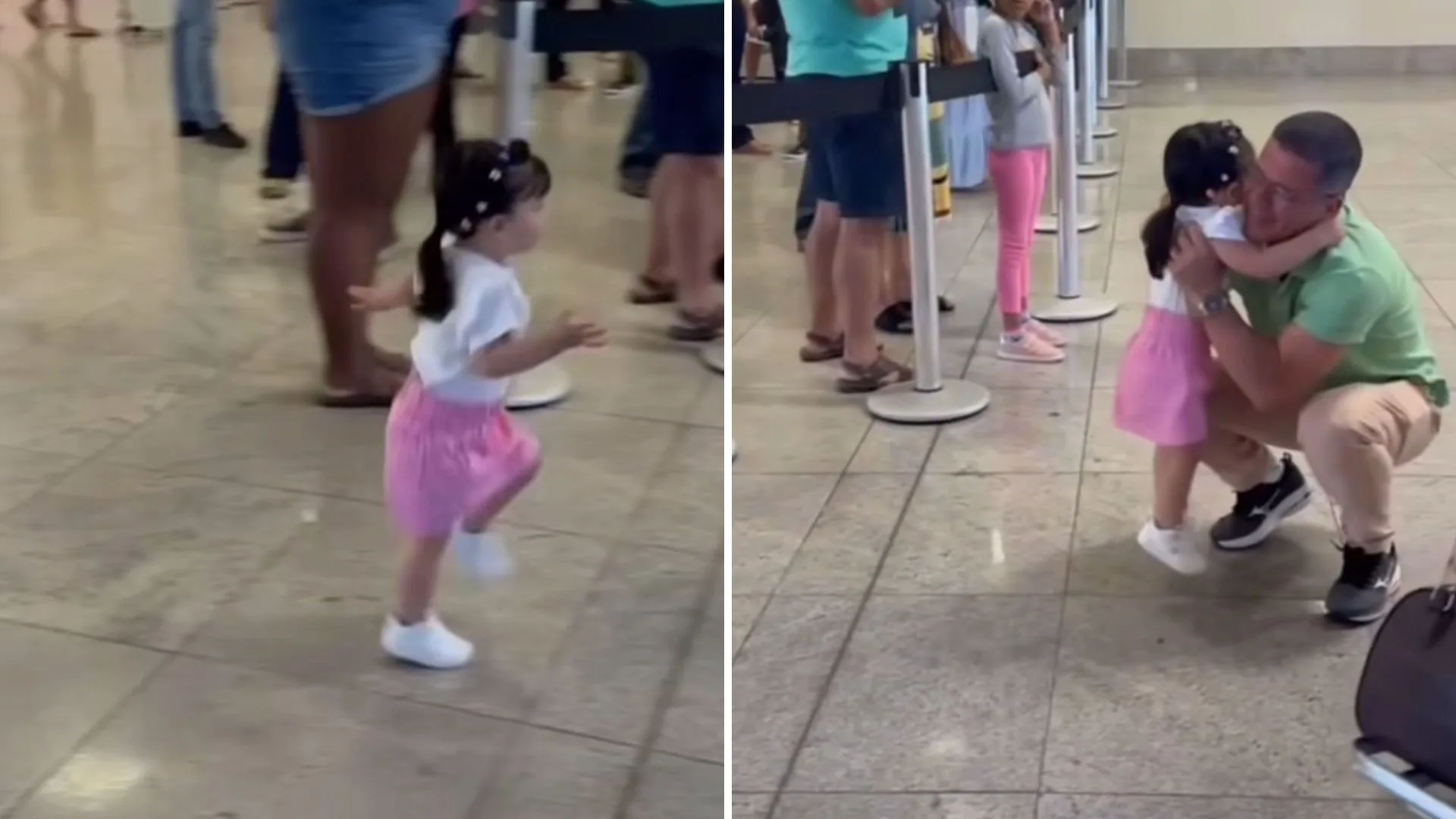 VÍDEO | Reencontro entre avô e neta no Aeroporto de Vitória emociona