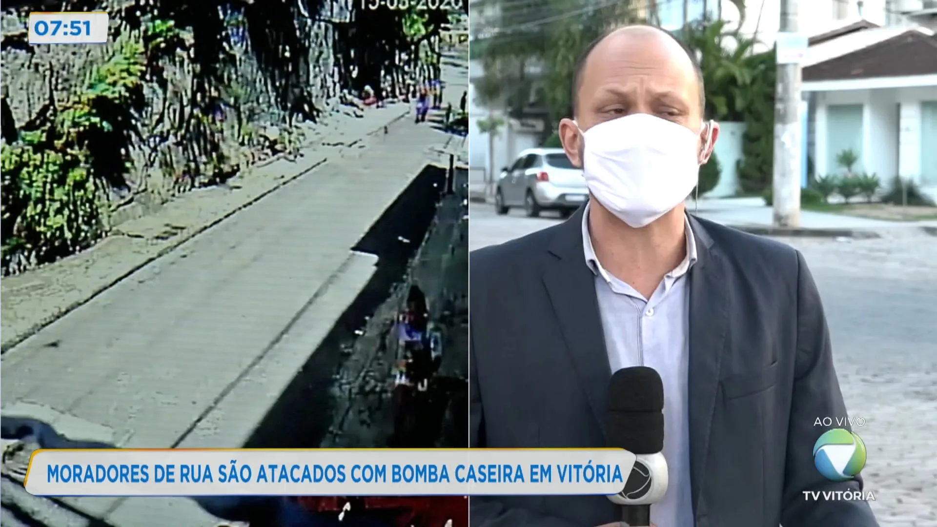 Moradores de rua são atacados com bomba caseira em Vitória