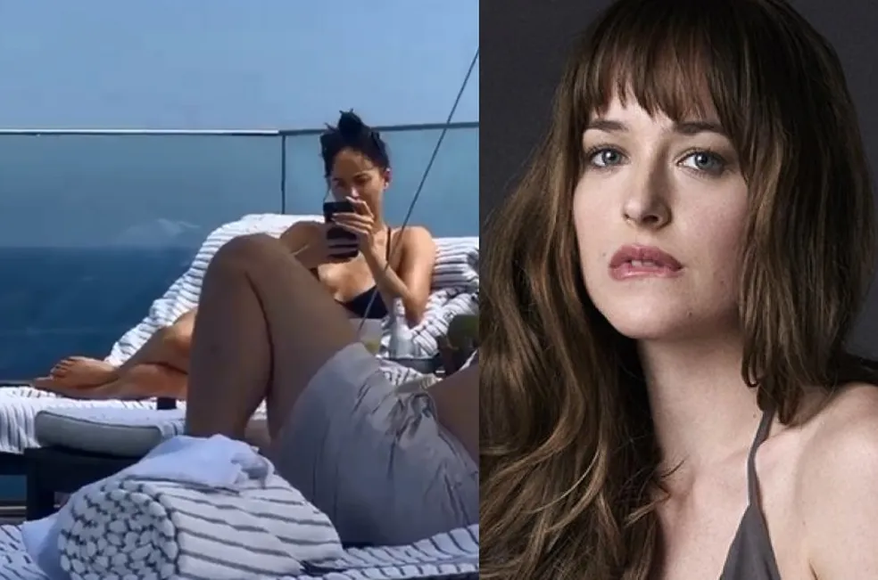 Dakota Johnson é flagrada no RJ; atriz namora Chris Martin, do Coldplay