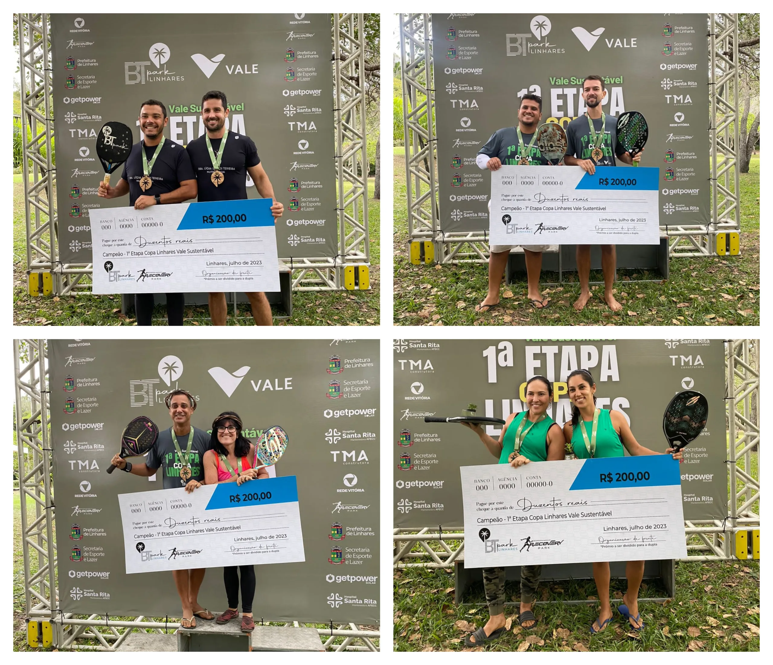 Copa Linhares de Beach Tennis define campeões que embolsam premiação em dinheiro