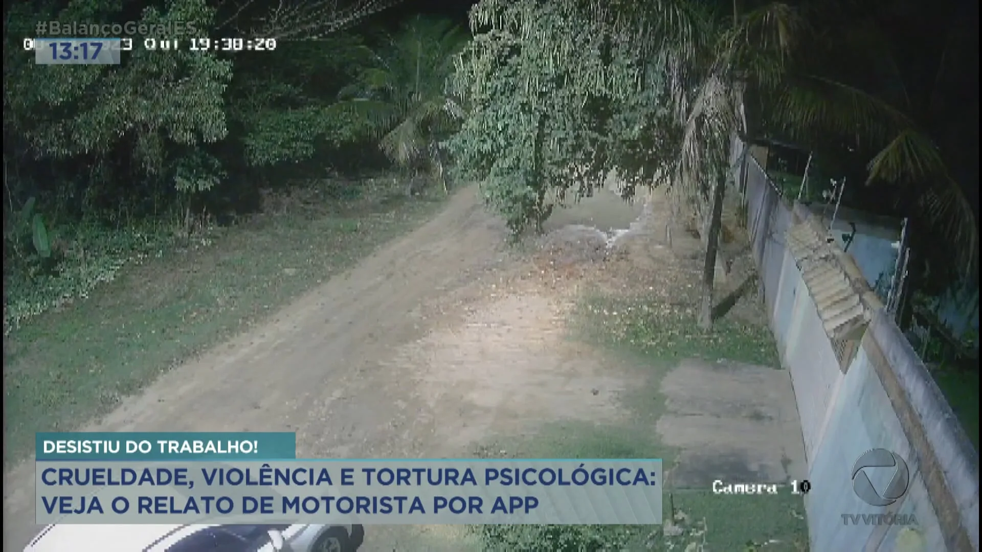 Imagens mostra assalto de carro por app, na Serra