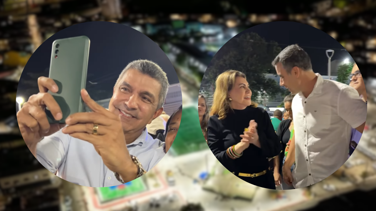 Vidigal, Weverson e Sueli Vidigal, na inauguração da Praça de Feu Rosa, citada no processo. Imagem: Reprodução das Redes sociais