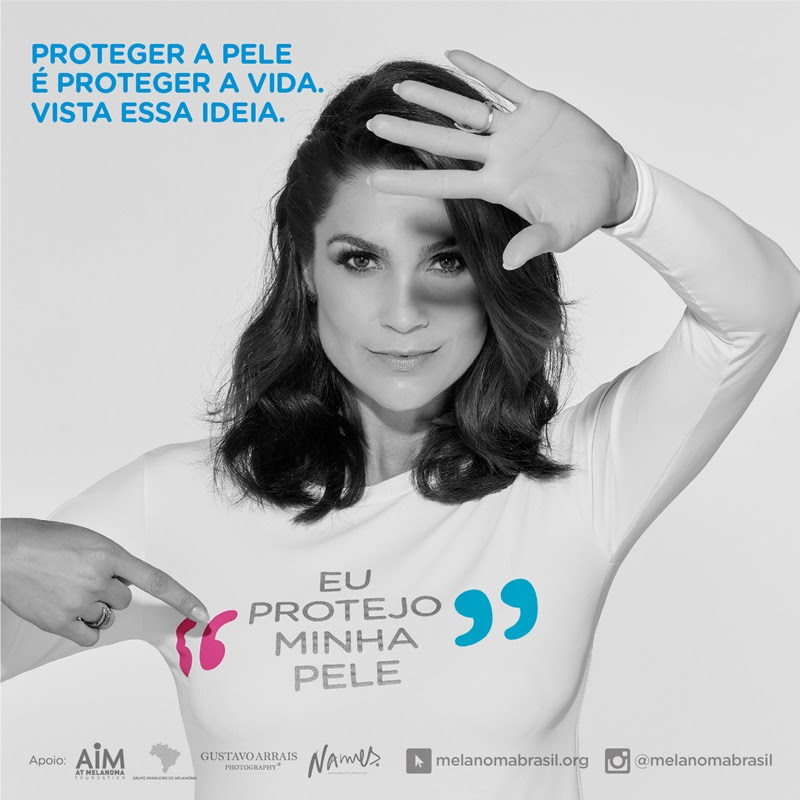 Flávia Alessandra estrela campanha preventiva contra  o melanoma, tipo mais agressivo de câncer de pele