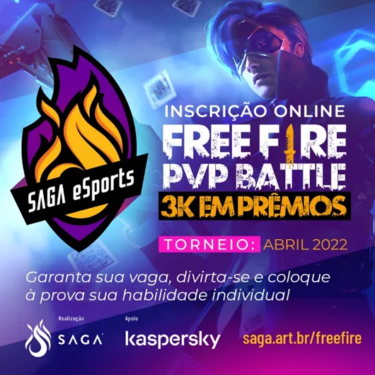 Campeonato de Free Fire da SAGA terá premiação de R$ 3 mil