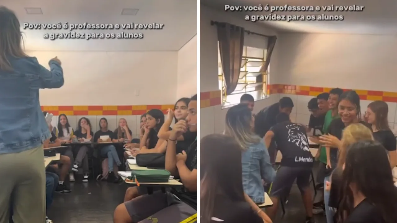 VÍDEO | Professora anuncia gravidez e emociona alunos