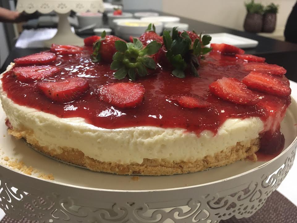 Sobremesa: cheesecake de morango