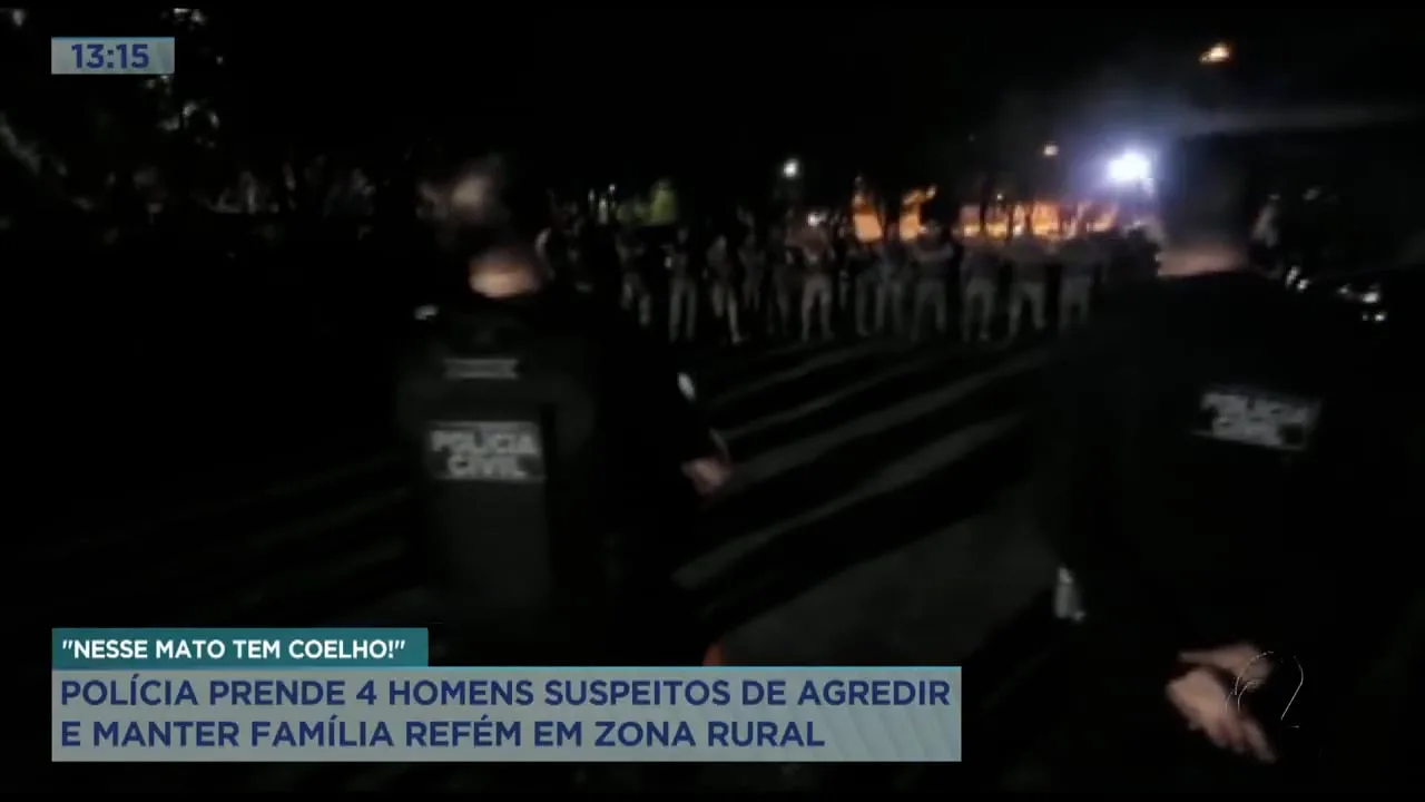 Polícia prende quatro homens suspeitos de agredir e manter família refém em Zona Rural