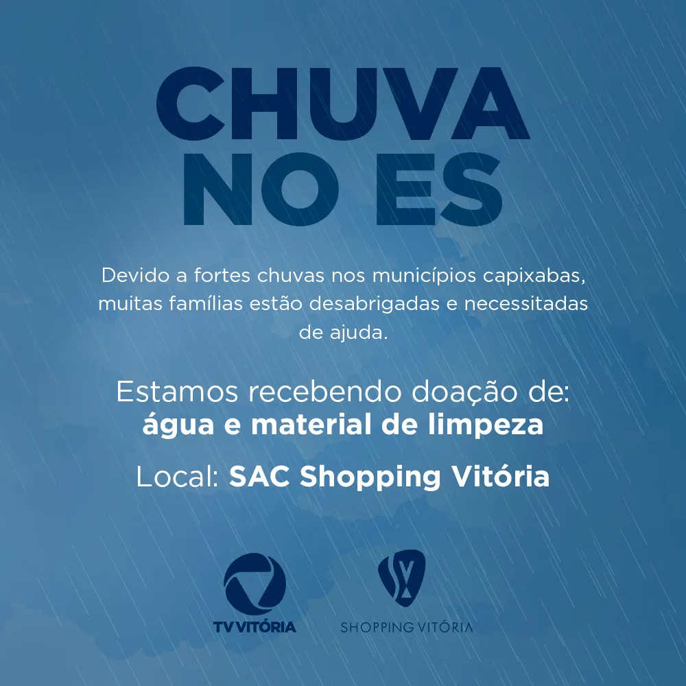 Rede Vitória se solidariza com as vítimas da chuva no ES. Saiba como ajudar!