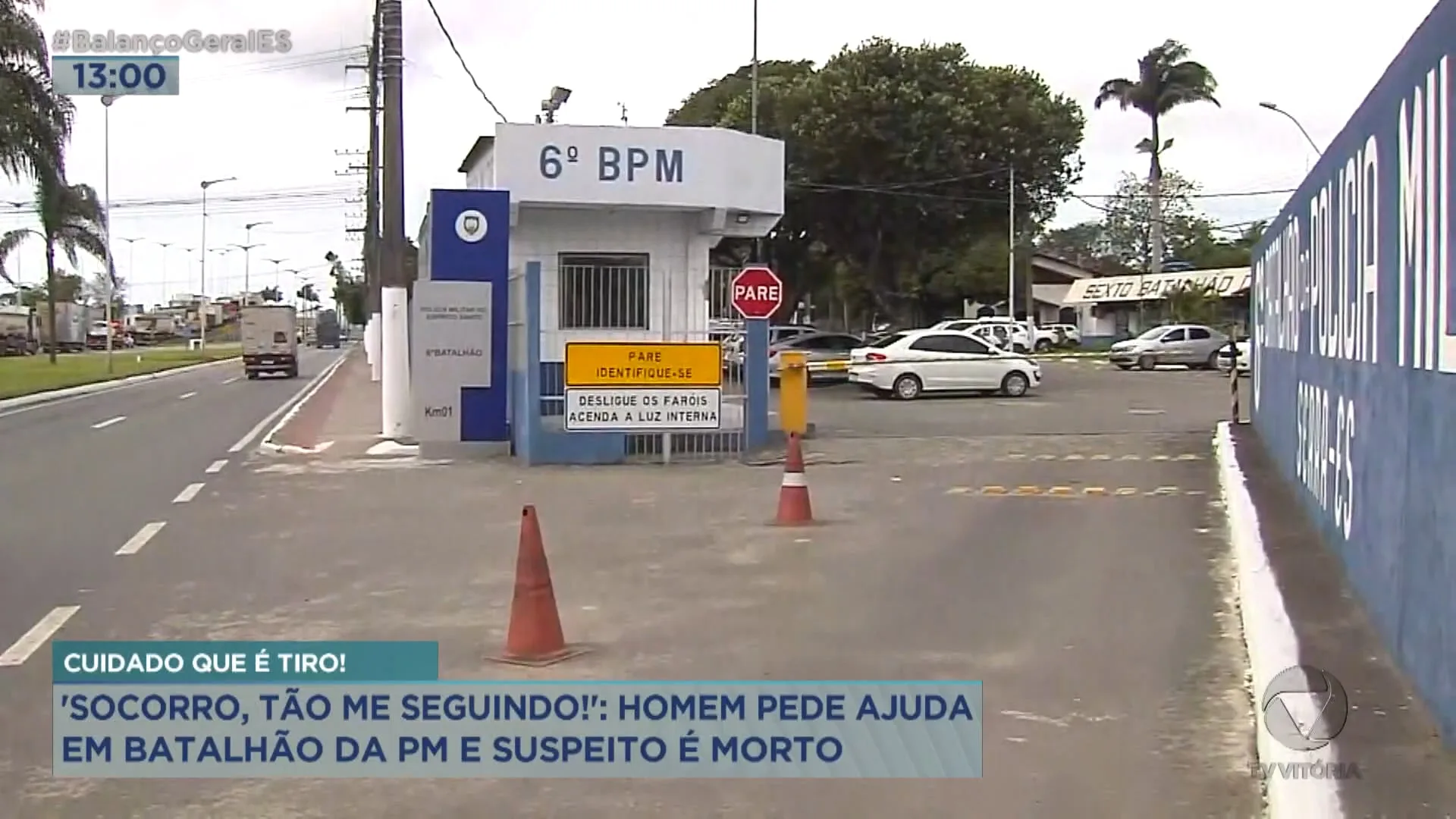 Homem é morto a tiros em frente a um batalhão, na Serra