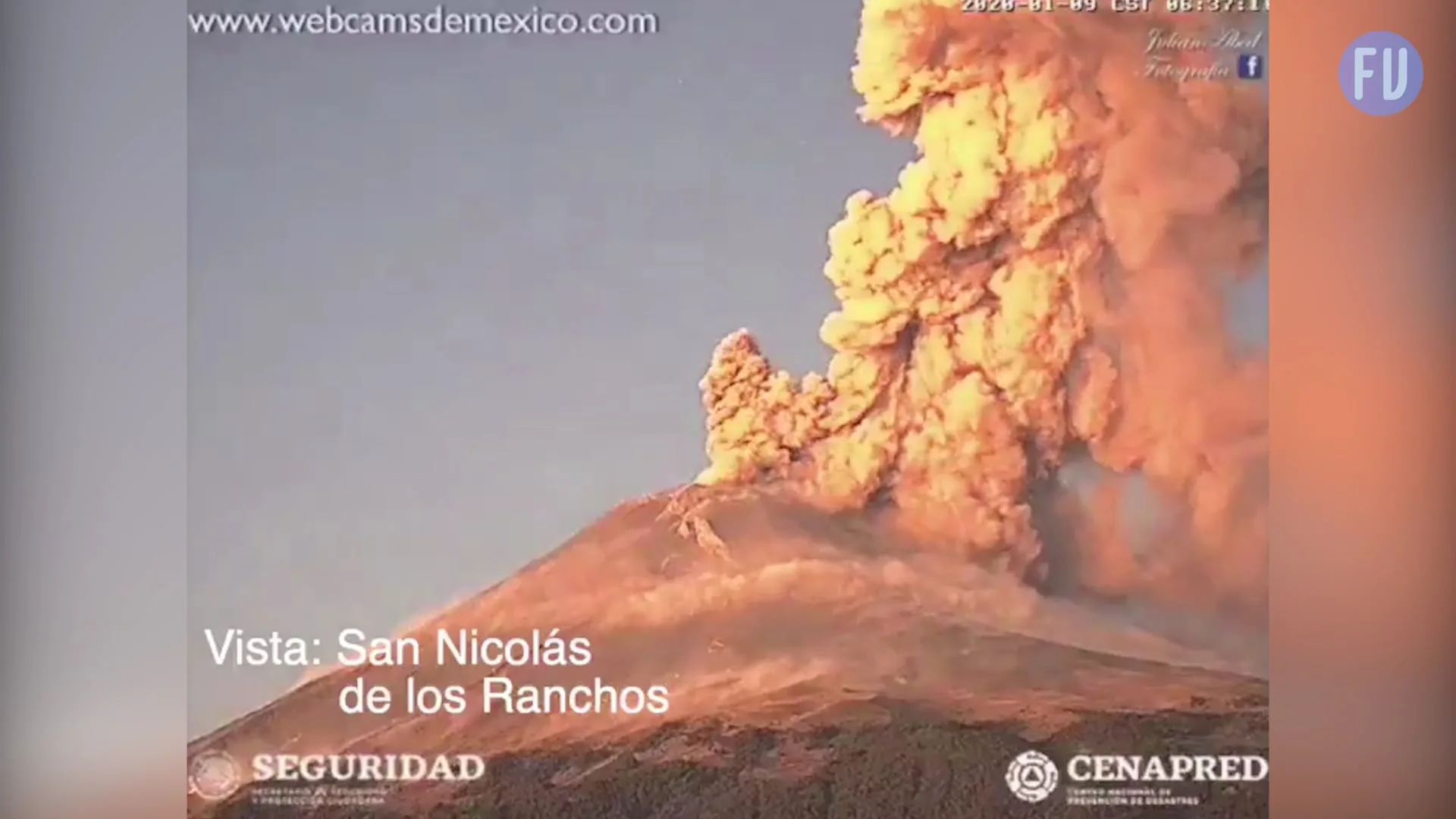 Vulcão entra em erupção no México