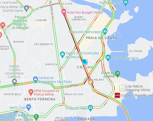 Trânsito em Vitória: risco de explosão de bomba causa interdição e congestionamento