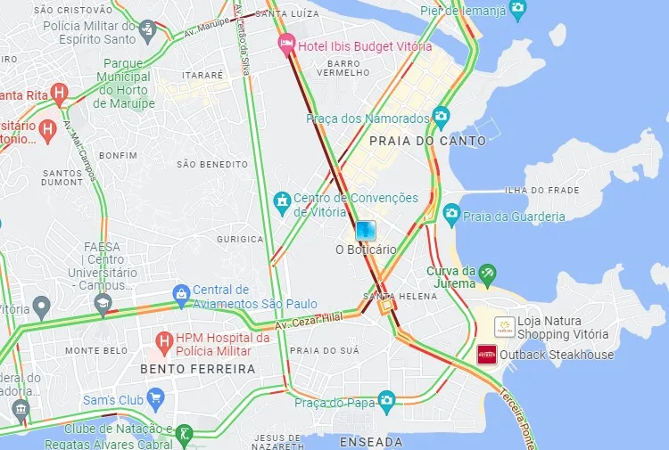 Trânsito em Vitória: risco de explosão de bomba causa interdição e congestionamento