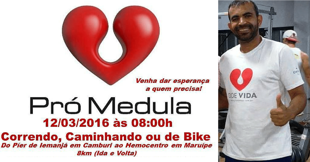 Ultramaratonista mobiliza busca por doadores de medula. Vá correndo, caminhando ou de bike fazer o seu cadastro!