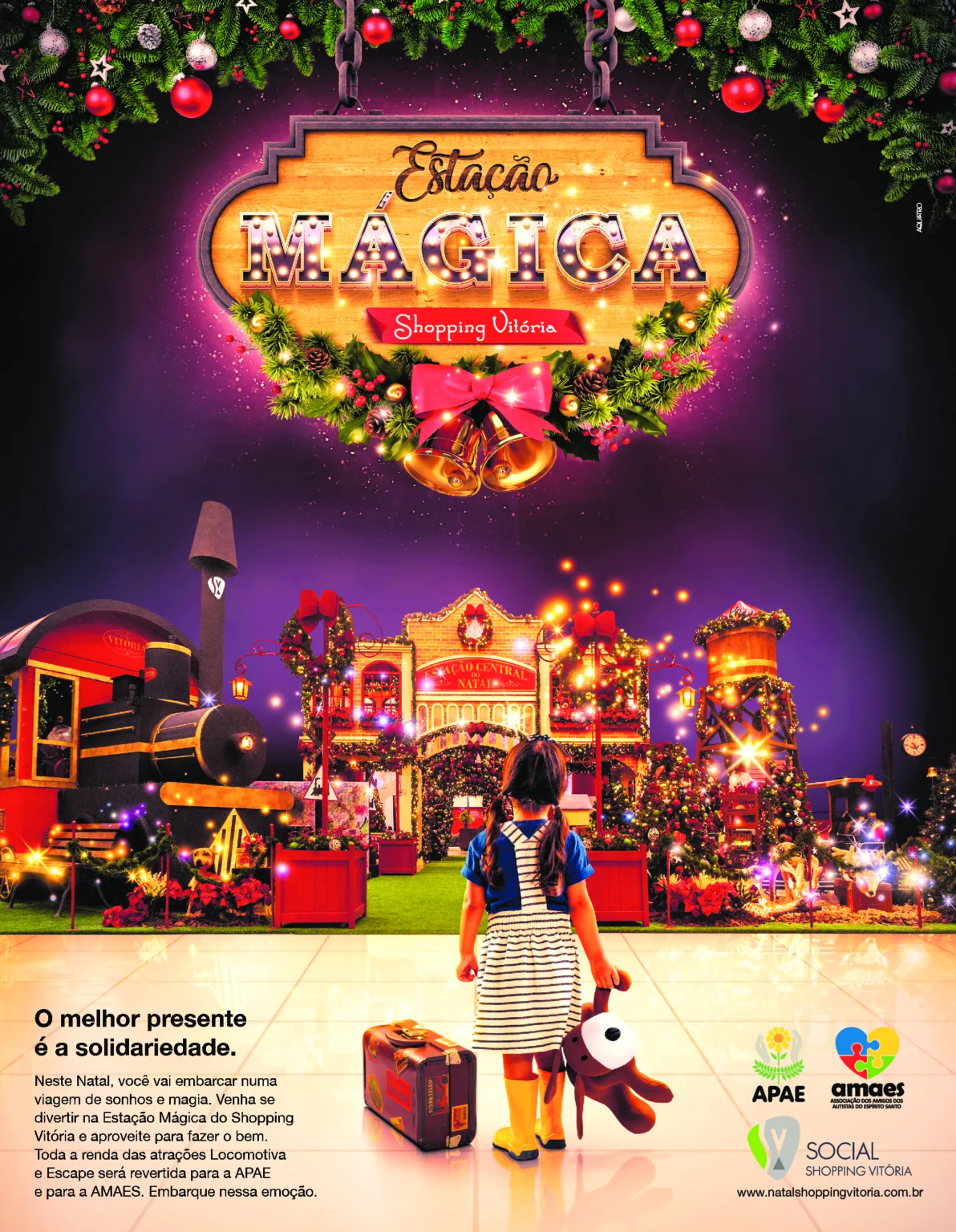 Na estação mágica do Shopping Vitória o melhor presente é a solidariedade