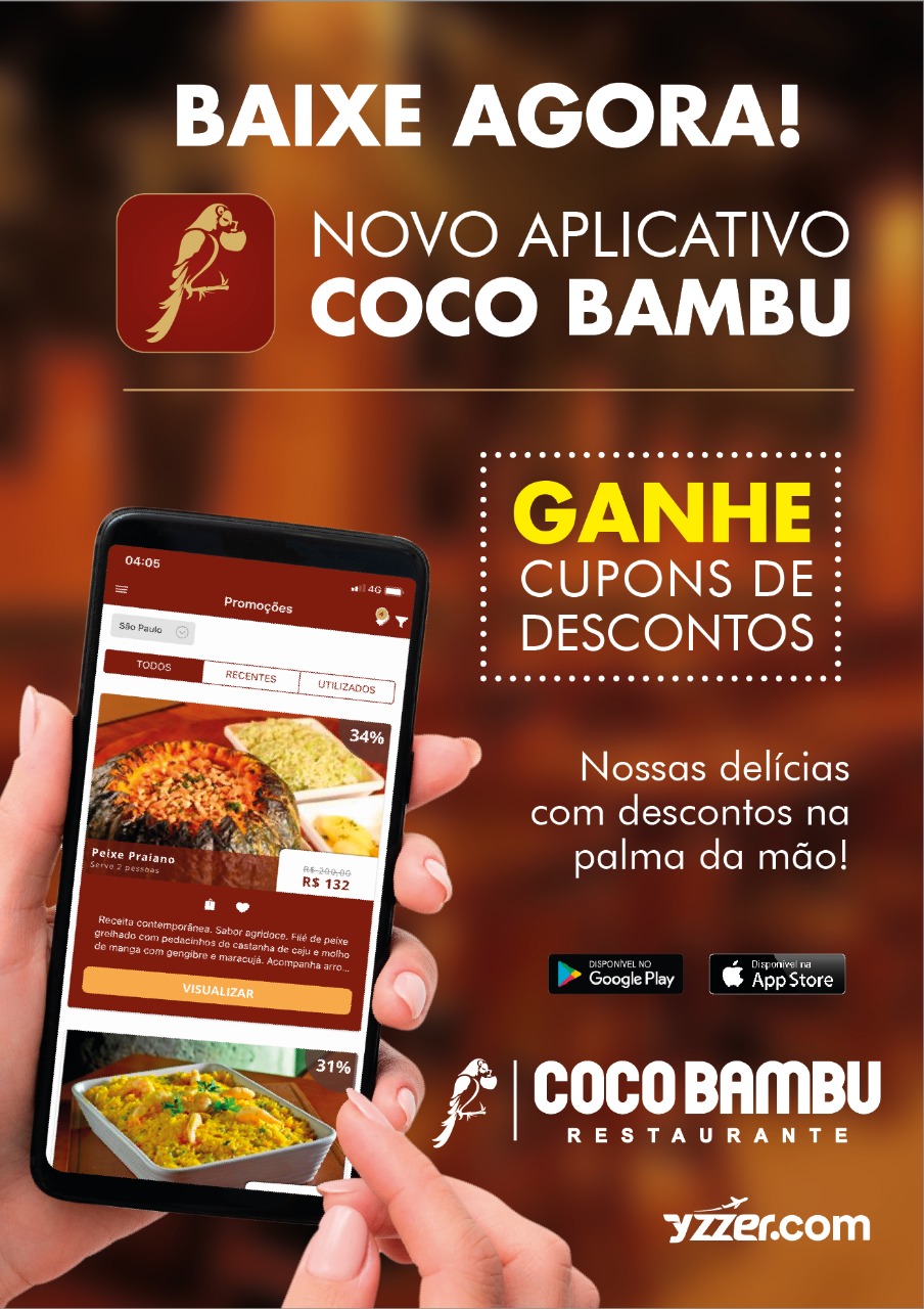 Coco Bambu Vila Velha conta com novo aplicativo Coco Bambu Vila Velha conta com novo aplicativo