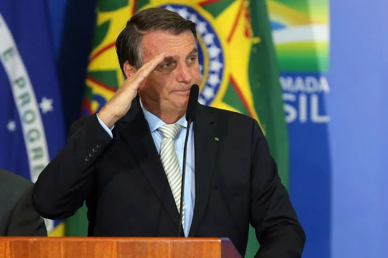 Presidente Jair Bolsonaro durante cerimônia de posse do Ministro de Estado da Cidadania, Joao Roma, e do Ministro de Estado Chefe da Secretaria-Geral da Presidência da República, Onix Lorenzoni e sanção da Lei da Autonomia do Banco Central