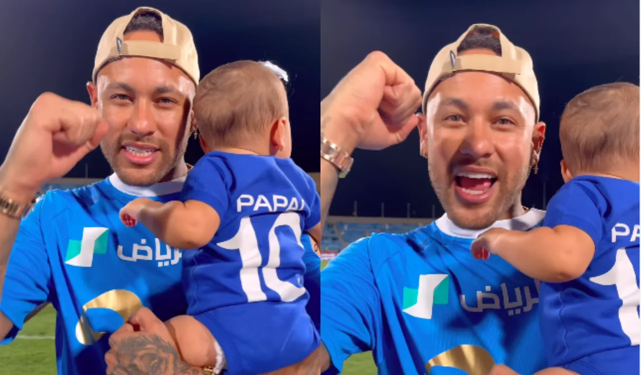 Neymar leva filha Mavie ao estádio e vê Al-Hilal ser campeão invicto do Saudita