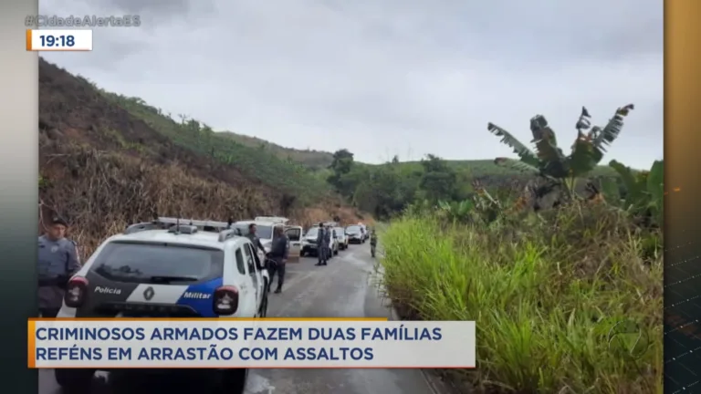 Criminosos armados fazem duas famílias reféns em arrastão