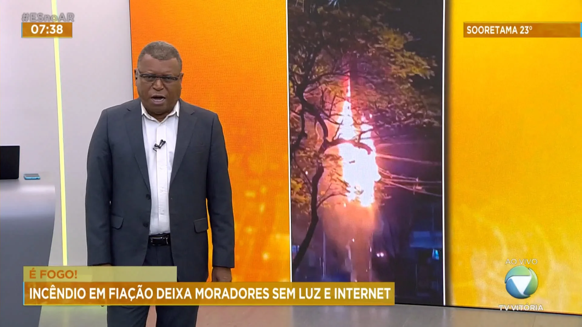 Incêndio em fiação deixa moradores sem luz e internet