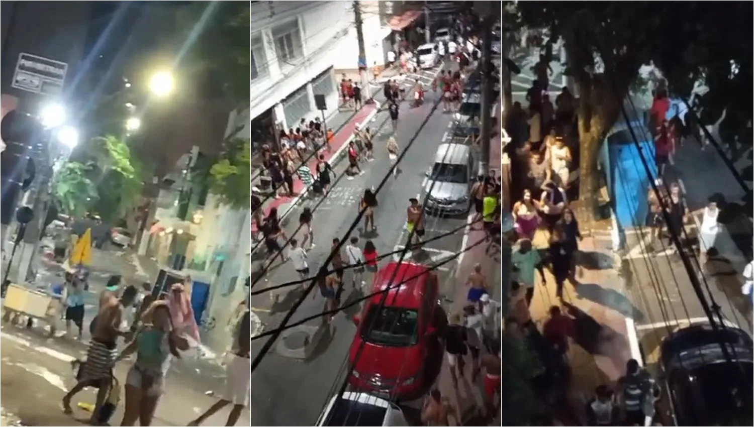 VÍDEO | Polícia usa bomba de gás e bala de borracha para dispersar foliões no Centro de Vitória