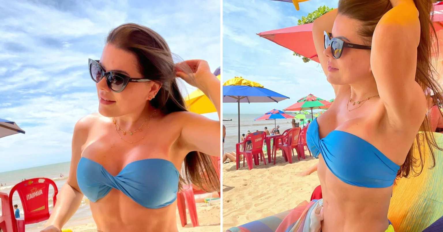 Leandra Padilha curte dia de praia no ES e exibe abdômen sequinho Leandra Padilha curte dia de praia no ES e exibe abdômen sequinho
