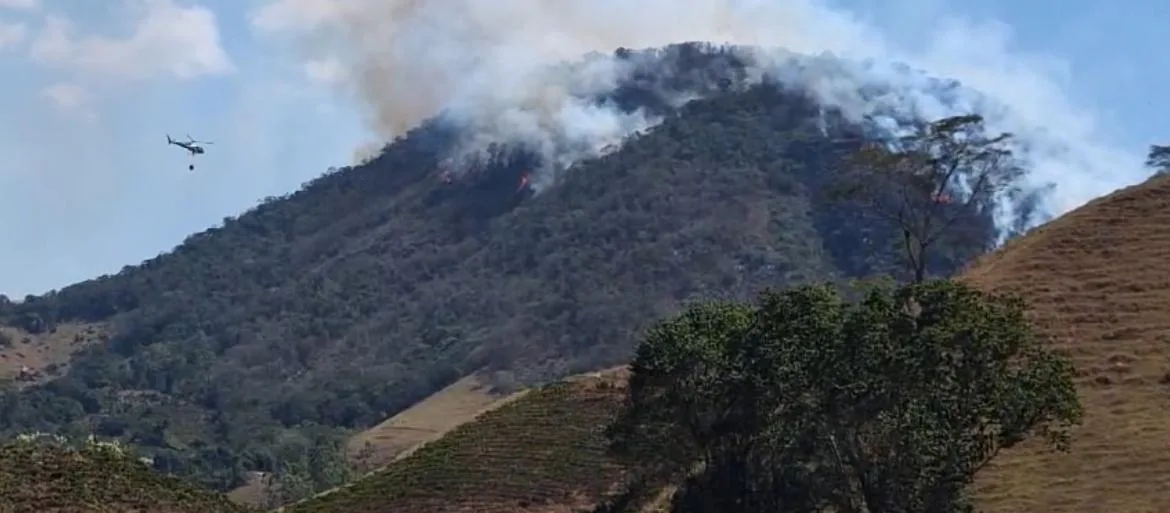 VÍDEO | Incêndio atinge unidade de conservação no Sul do ES