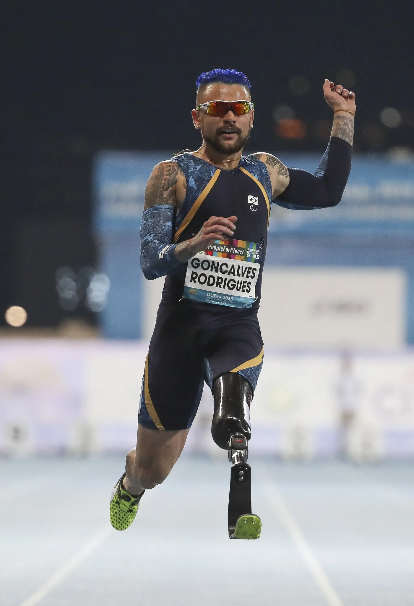 15/11/2019 – Campeonato Mundial de Atletismo em Dubai, Emirados Árabes – 100m T63 – Vinicius Rodrigues.(Crédito: Daniel Zappe/Exemplus/CPB)