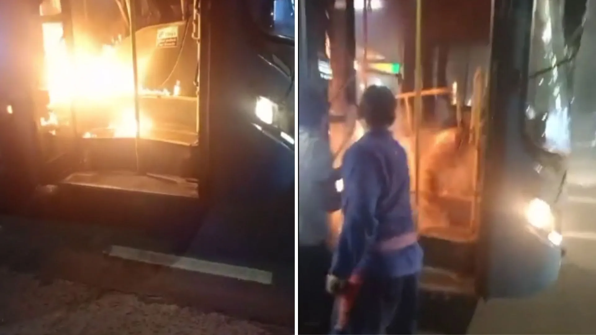 VÍDEO | Ônibus é incendiado em Vitória após morte durante confronto entre bandidos e PM