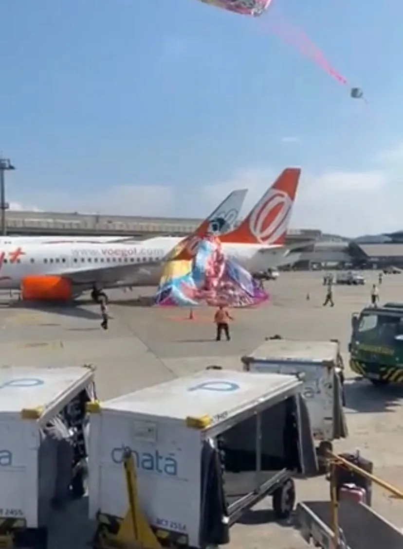 VÍDEO | Balão cai no Aeroporto de Guarulhos e suspende atividades por nove minutos