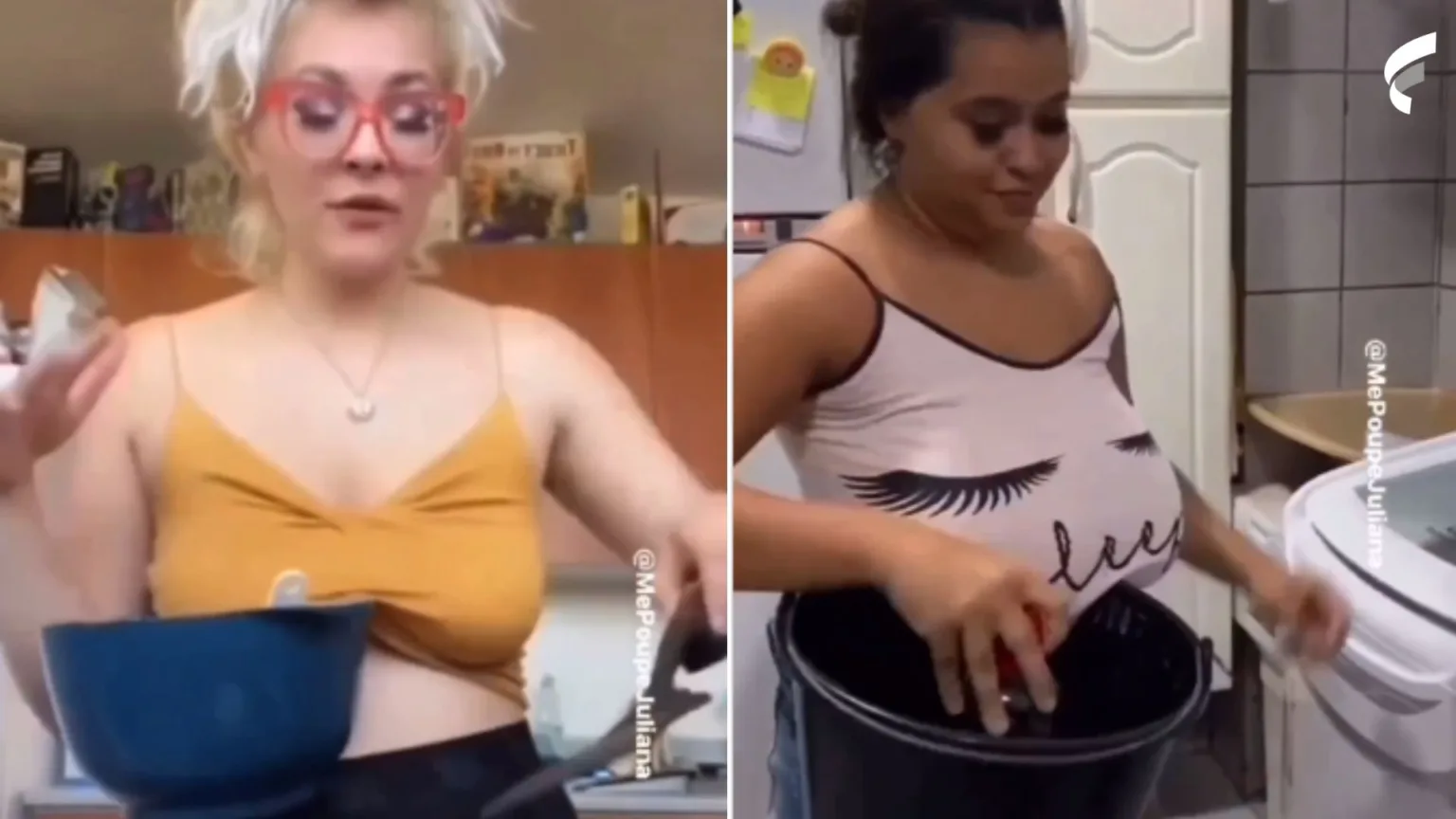 Mulheres usam próprio peito caído de suporte e vídeo viraliza: "Até
