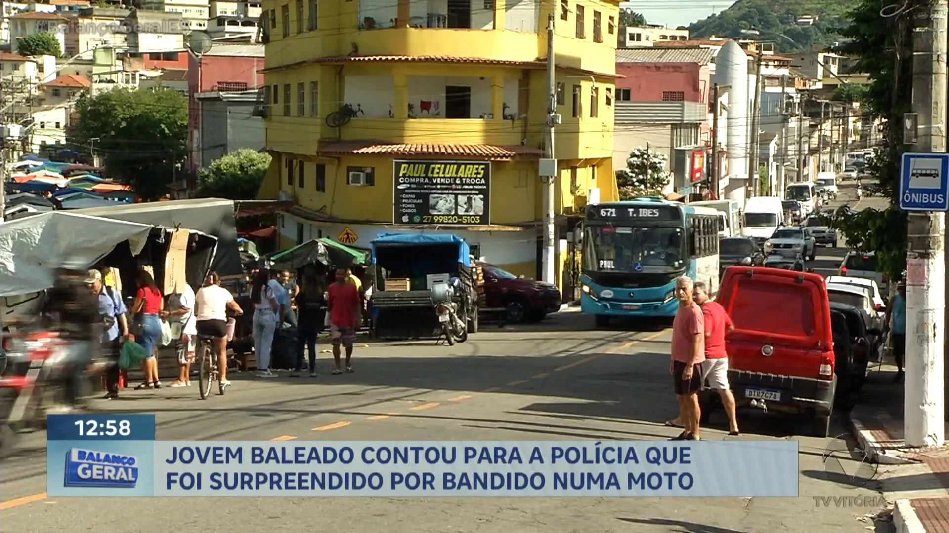 Jovem baleado conta pra polícia que foi surpreendido por bandido numa moto