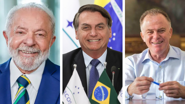 Lula, Bolsonaro e Casagrande. Montagem/ Folha Vitória sobre fotos oficiais