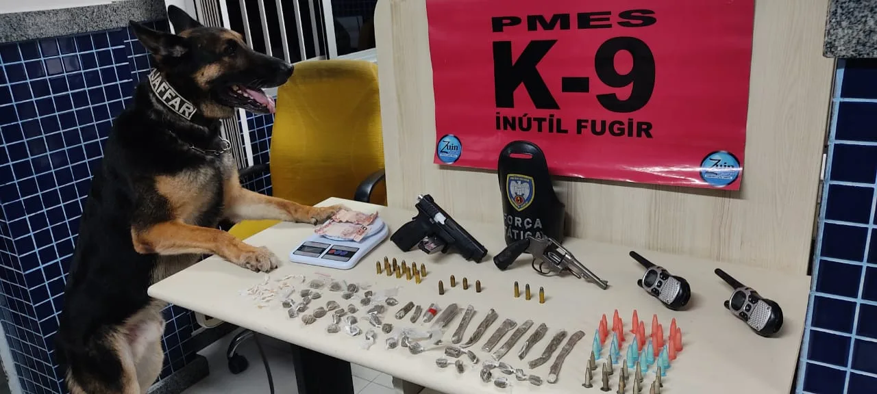 Armas e drogas são apreendidos pela Força Tática em Vila Velha