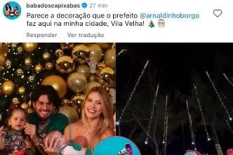 Decoração de Natal de Virgínia é comparada à de Vila Velha: "Vila natalina" (Foto: Reprodução/Instagram)