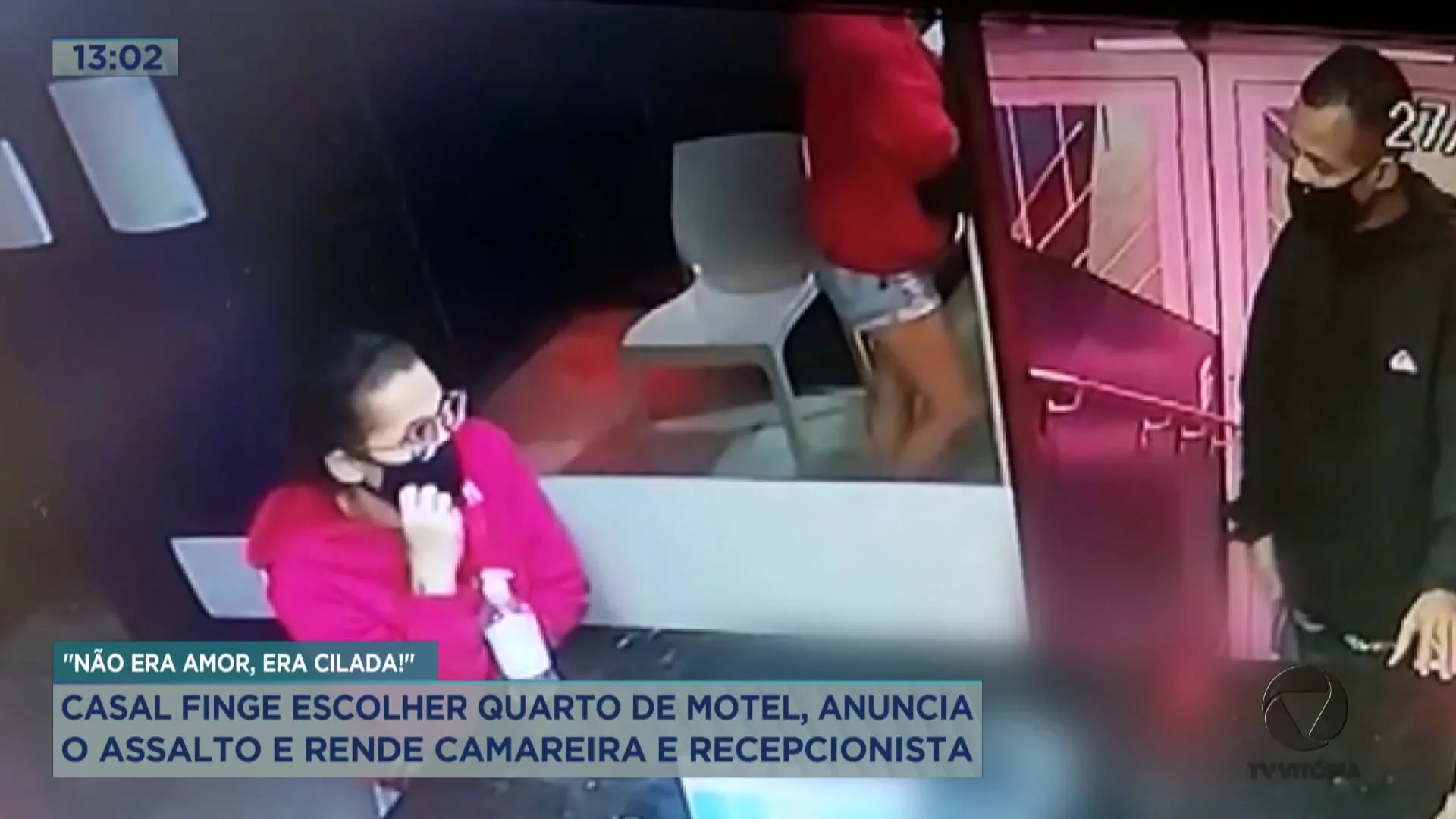 Casal finge ser cliente e assalto funcionárias de motel