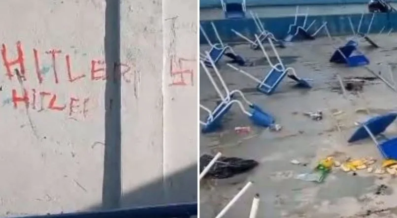 Escola de Contagem (MG) é vandalizada com símbolos nazistas