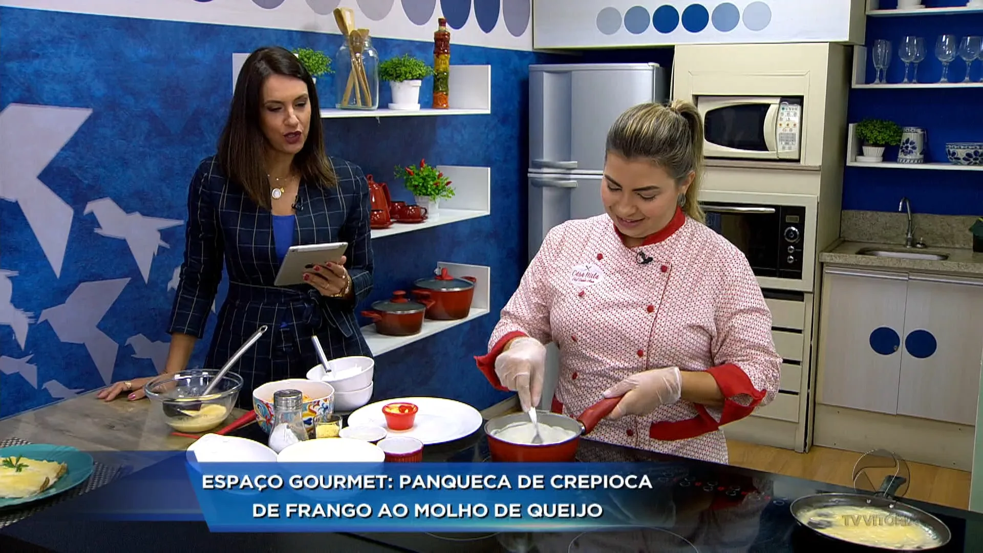 Espaço Gourmet: panqueca de crepioca de frango ao molho de queijo