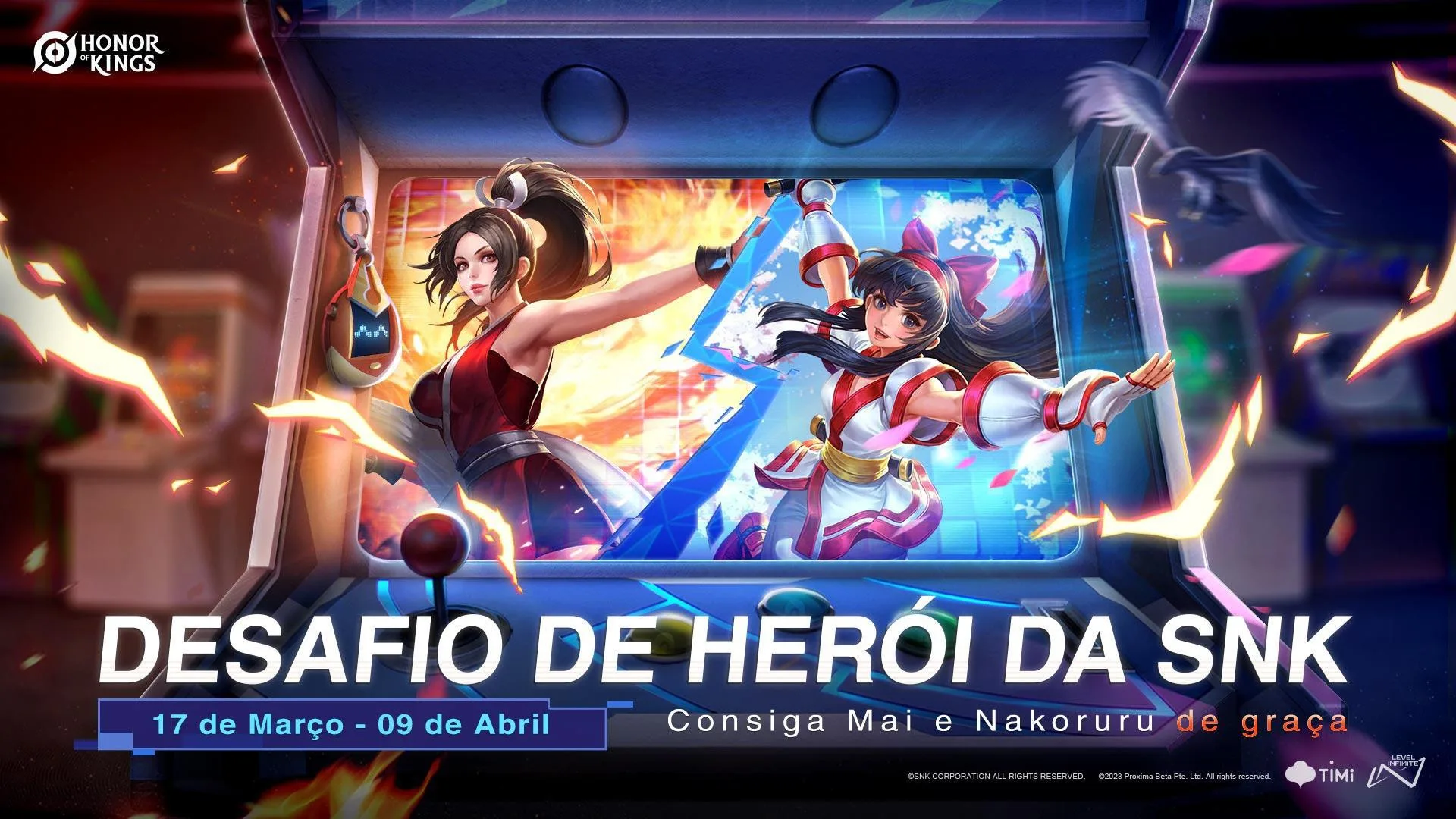 Mai Shiranui e Nakoruru estão a caminho de Honor of Kings