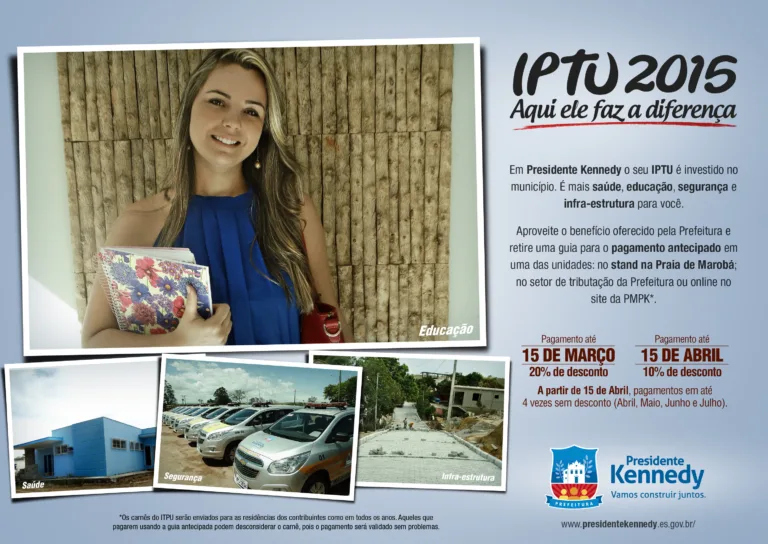 Prisma assina campanha de IPTU de Presidente Kennedy